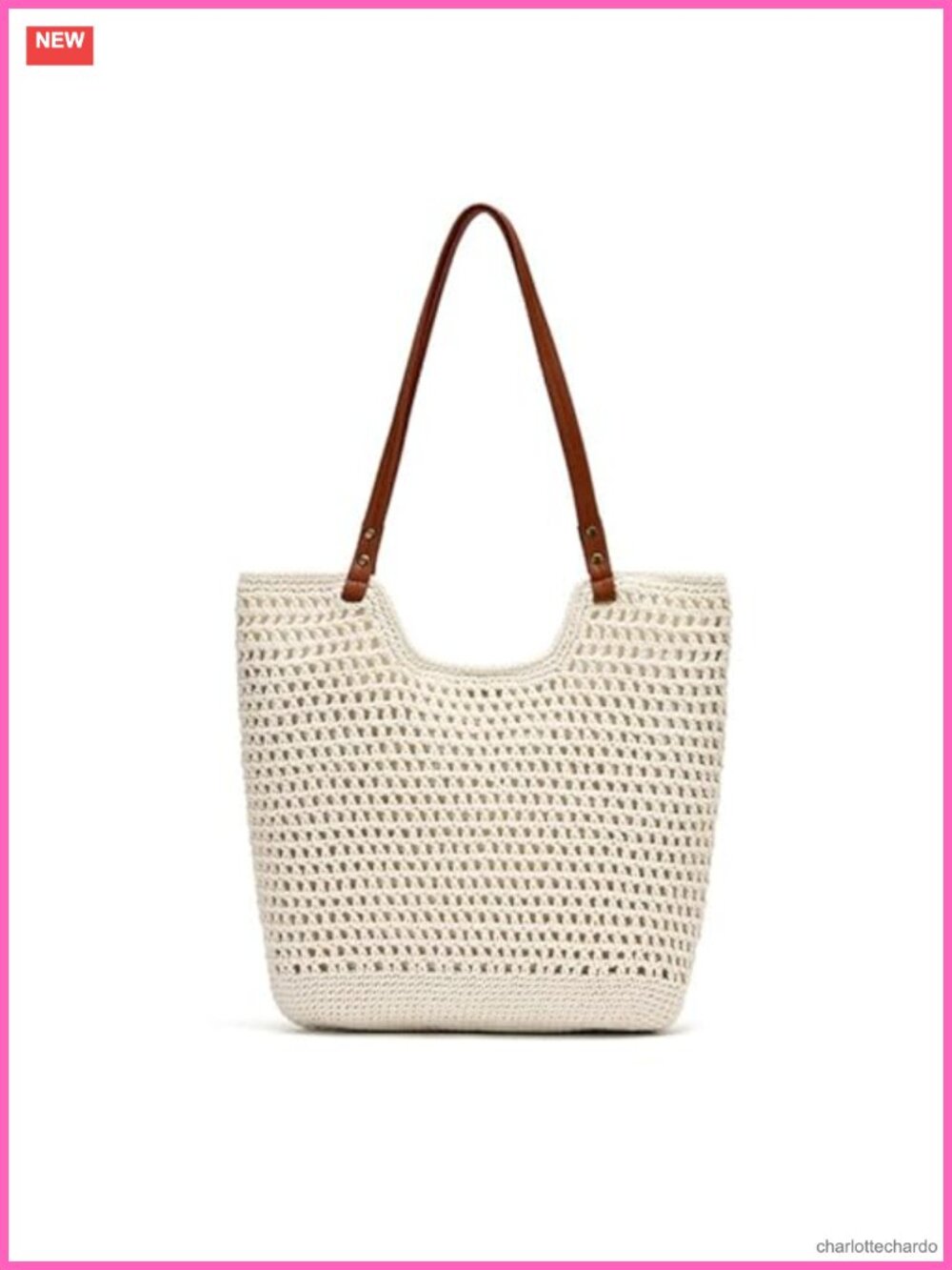 Handwoven Straw Crochet Beach Tote Bag Boho Shoulder Purse Summer Vacation